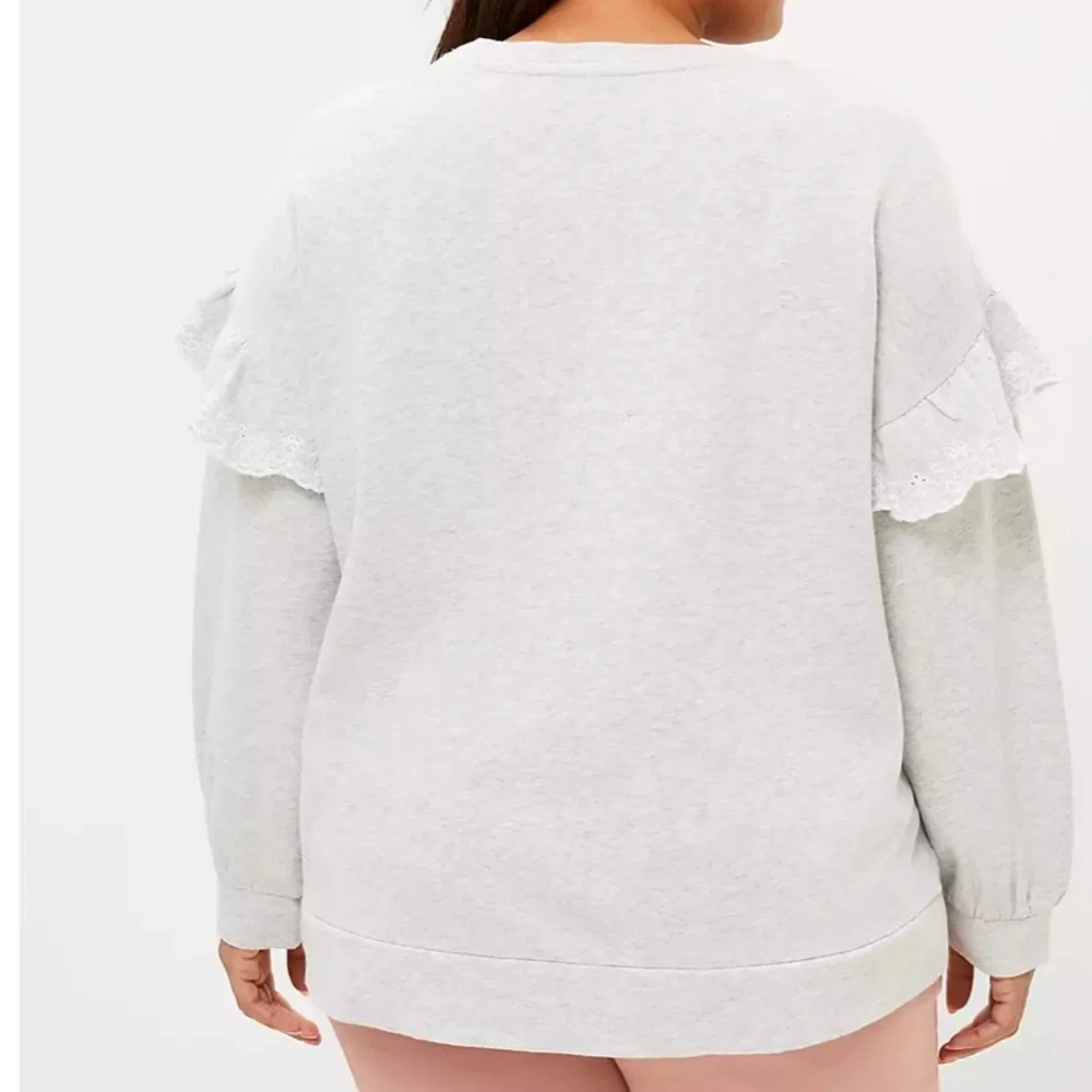 LOFT Embroidered Ruffle Sleeve Sweater - Picture 2 of 10